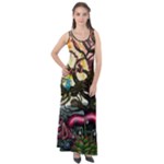 Psychedelic Funky Trippy Sleeveless Velour Maxi Dress