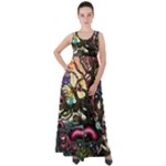 Psychedelic Funky Trippy Empire Waist Velour Maxi Dress