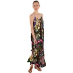 Psychedelic Funky Trippy Cami Maxi Ruffle Chiffon Dress