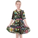Psychedelic Funky Trippy Kids  All Frills Chiffon Dress