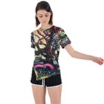 Psychedelic Funky Trippy Asymmetrical Short Sleeve Sports T-Shirt