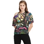 Psychedelic Funky Trippy One Shoulder Cut Out T-Shirt