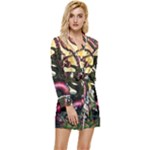Psychedelic Funky Trippy Long Sleeve Satin Robe