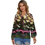 Psychedelic Funky Trippy Women s Long Sleeve Button Up Shirt