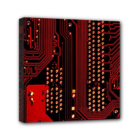 Technology Computer Circuit Mini Canvas 6  x 6  (Stretched) from ArtsNow.com