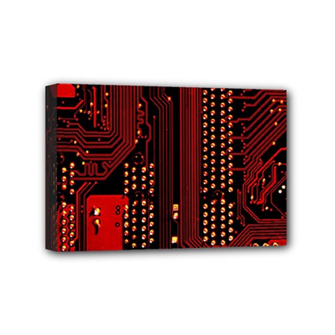 Technology Computer Circuit Mini Canvas 6  x 4  (Stretched) from ArtsNow.com