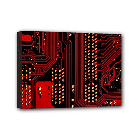 Technology Computer Circuit Mini Canvas 7  x 5  (Stretched) from ArtsNow.com