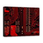 Technology Computer Circuit Canvas 14  x 11  (Stretched)