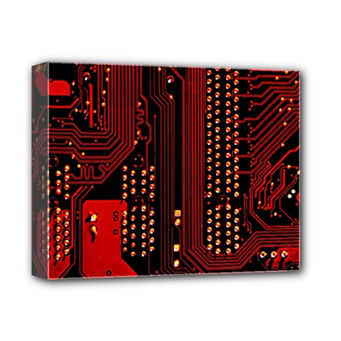 Technology Computer Circuit Deluxe Canvas 14  x 11  (Stretched) from ArtsNow.com