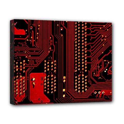Technology Computer Circuit Deluxe Canvas 20  x 16  (Stretched) from ArtsNow.com