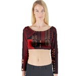 Technology Computer Circuit Long Sleeve Crop Top