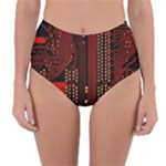 Technology Computer Circuit Reversible High-Waist Bikini Bottoms