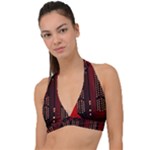 Technology Computer Circuit Halter Plunge Bikini Top