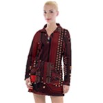 Technology Computer Circuit Women s Long Sleeve Casual Dress