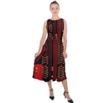 Technology Computer Circuit Midi Tie-Back Chiffon Dress