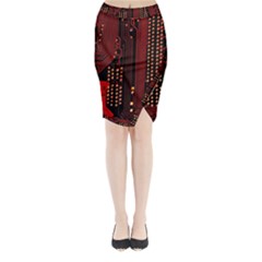 Technology Computer Circuit Midi Wrap Pencil Skirt from ArtsNow.com