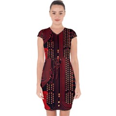 Capsleeve Drawstring Dress  