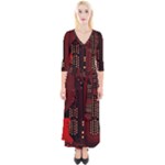 Technology Computer Circuit Quarter Sleeve Wrap Maxi Dress