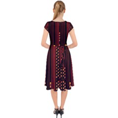 Cap Sleeve Front Wrap Midi Dress 