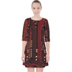 Technology Computer Circuit Quarter Sleeve Pocket Dress