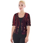 Technology Computer Circuit Cropped Button Cardigan