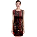 Technology Computer Circuit Sleeveless Velvet Midi Dress