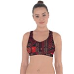 Technology Computer Circuit Cross String Back Sports Bra