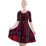 Technology Computer Circuit Quarter Sleeve A-Line Dress