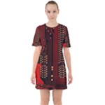Technology Computer Circuit Sixties Short Sleeve Mini Dress