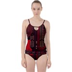 Technology Computer Circuit Cut Out Top Tankini Set