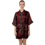 Technology Computer Circuit Half Sleeve Satin Kimono 