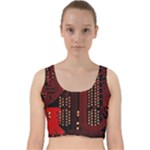 Technology Computer Circuit Velvet Racer Back Crop Top