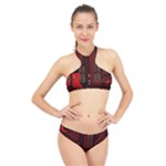 Technology Computer Circuit High Neck Bikini Set