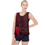 Technology Computer Circuit Bubble Hem Chiffon Tank Top