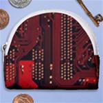 Technology Computer Circuit Horseshoe Style Canvas Pouch