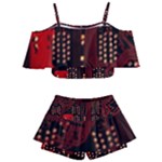 Technology Computer Circuit Kids  Off Shoulder Skirt Bikini