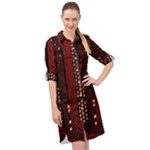 Technology Computer Circuit Long Sleeve Mini Shirt Dress