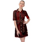 Technology Computer Circuit Belted Shirt Dress