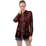 Technology Computer Circuit Long Sleeve Satin Shirt