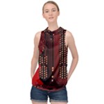 Technology Computer Circuit High Neck Satin Top