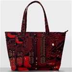 Technology Computer Circuit Back Pocket Shoulder Bag 