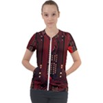 Technology Computer Circuit Short Sleeve Zip Up Jacket