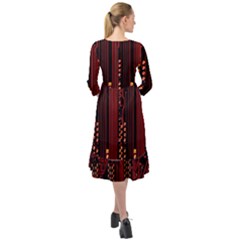 Ruffle End Midi Chiffon Dress 