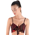 Technology Computer Circuit Woven Tie Front Bralet