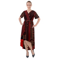 Front Wrap High Low Dress 