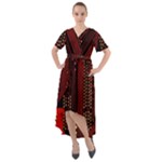 Technology Computer Circuit Front Wrap High Low Dress