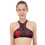 Technology Computer Circuit High Neck Bikini Top