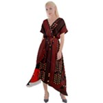 Technology Computer Circuit Cross Front Sharkbite Hem Maxi Dress