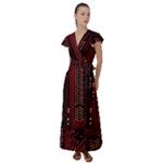 Technology Computer Circuit Flutter Sleeve Maxi Dress