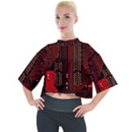 Technology Computer Circuit Mock Neck T-Shirt